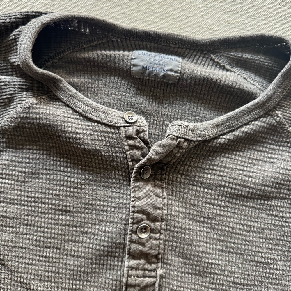 Lucky Brand Brown Long Sleeve Henley - Picture 2 of 8